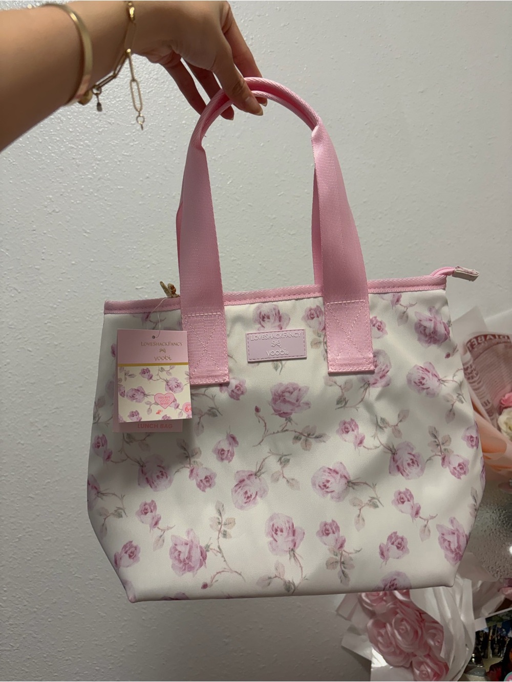 LoveShackFancy Pink Floral Lunch Tote bag